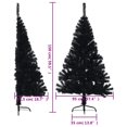 thumbnail image 4 of vidaXL Artificial Half Christmas Tree with Stand Black 150 cm PVC, 4 of 5