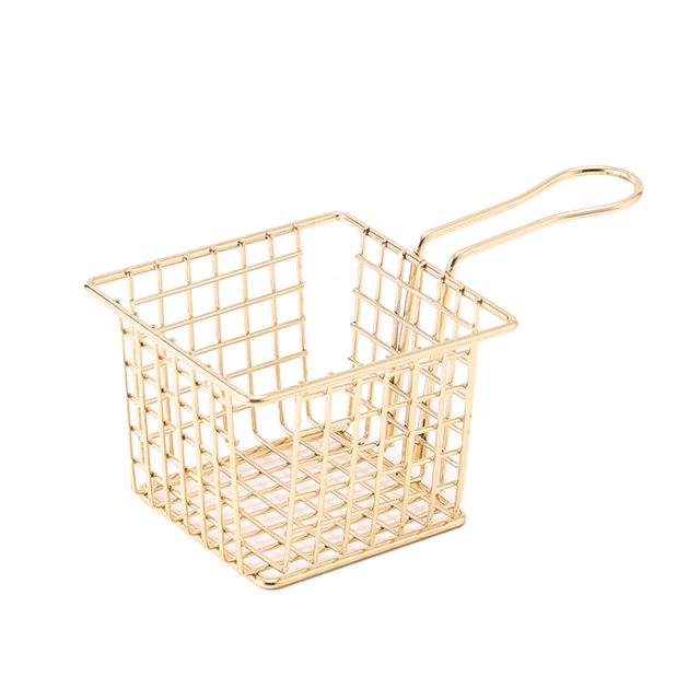 Iron Fryer Basket with Handle, Kitchen Frying Chips Fryer Strainer Cooking Tool for Home Kitchen Commercial Restaurant