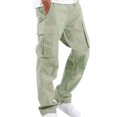thumbnail image 1 of Innerwin Bottoms Elastic Waist Mens Trousers Summer Drawstring Fitted Pants Light Green 5XL, 1 of 2