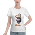 thumbnail image 1 of T-Shirt Basique à Manches Courtes pour Femme une Pièce Robin, 1 of 6