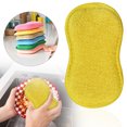 thumbnail image 2 of 1 Pcs Multi-Purpose Scrub Sponges For Kitchen,Non-Scratch Microfiber Sponge,Heavy-Duty Washable Scouring Pad,Reusable Microfiber Sponge,Effortless Cleaning Of Dishes,Pots And Pans All,Yellow, 2 of 8