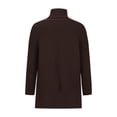 thumbnail image 4 of Dagegui Women's Oversized Turtleneck Sweaters Fall Drop Shoulder Long Sleeve Ribbed Knit Tunic Pullover Tops Brown,L, 4 of 5