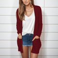 thumbnail image 2 of Cardigan à Manches Longues pour Femmes Tombant Cardigan Ouvert devant avec Poches Casual Duster Pull Cardigan Léger, 2 of 7