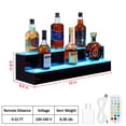 thumbnail image 2 of 16 Inch 2-Tier LED Liquor Bottle Display Shelf – Wall-Mounted Acrylic Rack, Multicolor Lighting, RF Remote, Wireless & App Control, Music Modes & Timer – Home/Commercial Bar Storage, Rectangle, 2 of 7