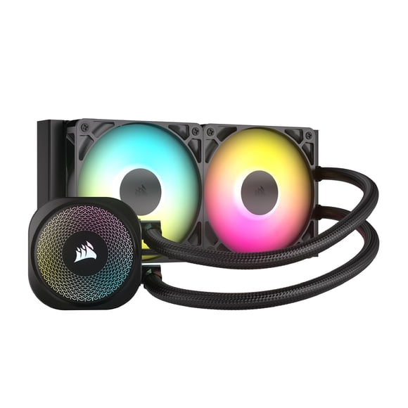 Remis à Neuf Corsair Nautilus 240 RS Refroidisseur Liquide CPU ARGB, Faible Bruit, Radiateur 240 mm, Ventilateurs ARGB RS120, Noir, CW-9060092-WW