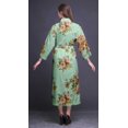 thumbnail image 4 of Bimba Pastel Mint Floral Leaves & Kiko Rose Printed Womens Robes Long Soft Kimono Robe Cotton Bride Getting Ready Robe Long L, 4 of 5