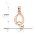 thumbnail image 3 of Diamond2Deal 14K Pendentif Initiale Lettre Q en Or Rose pour Femmes, 3 of 5