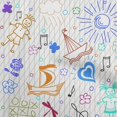 thumbnail image 1 of oneOone Polyester Spandex Medium Blue Fabric Kids Craft Projects Decor Fabric Printed By The Yard 56 Inch Wide, 1 of 4