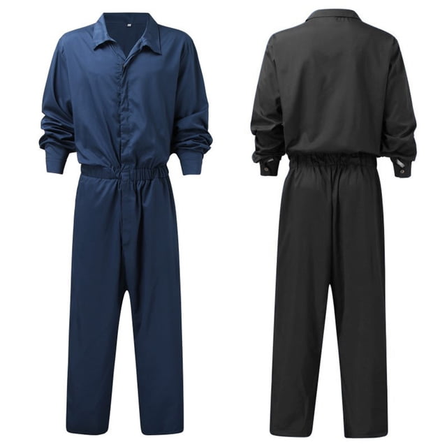 Fengqque Combinaison à Manches Courtes Zippée pour Homme, Résistante aux Taches et aux Plis Bleu Foncé 8(TG)