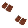 thumbnail image 2 of maskred Gants de Cyclisme Rétro en Cuir PU pour Hommes Sans Doigts Marron Bouton L 2Ensemble, 2 of 6
