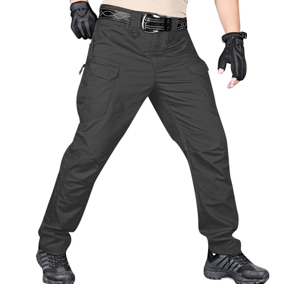 Baggy Cargo Pants for Men Mens Spring Loose Large Size Leisure Pants with Multi Pocket Straight Leg Trousers Jogger Pants Men Black XXXXL