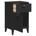 thumbnail image 3 of vidaXL Bedside Cabinet VIKEN Black Engineered Wood, 3 of 5