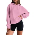 thumbnail image 1 of Womens Hoodies Fall Solid Oversize Hoodie Basic Pullover Sweatshirt Long Sleeve Drop Shoulder Design Sweaters for Women Red XS, 1 of 6