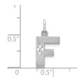 thumbnail image 3 of Diamond2Deal 14K White Gold Satin Diamond-Cut F Initial Charm for Women, 3 of 5