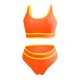 thumbnail image 4 of FAIWAD Womens 2 Piece Swimsuits Sports Color Block Bikini Sets Removable Bra Pad Full Coverage Bathing Suits for Girls, 4 of 5