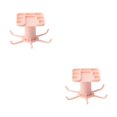 thumbnail image 1 of Maytalsory 1/2/3/5 Kitchen Hanger Self-adhesive Replacement Solid Color Punch-free 360 Degree Rotatable 6 Claw Detachable Mug Brush Rack Pink 2PCS, 1 of 6