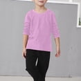 thumbnail image 2 of T-shirts à Manches Longues pour Filles, Hauts d'Automne pour Enfants, Col Ras du Cou, T-Shirts Basiques, 2 of 8