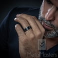 thumbnail image 4 of Men's Two-Tone Tungsten Ring Black Brushed Wedding Band 9MM, 4 of 7