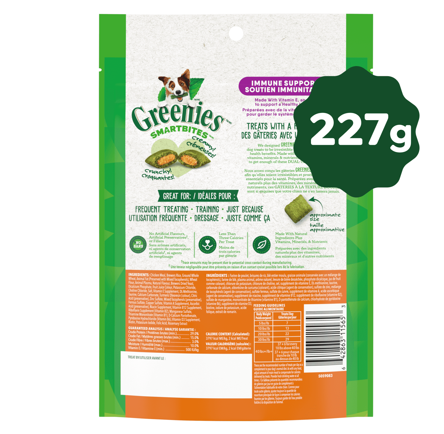 Gâteries pour chiens adultes GREENIES SMARTBITES saveur de poulet