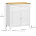 thumbnail image 3 of HOMCOM Armoire de Rangement Buffet Bahut avec Doubles Portes Blanc, 3 of 10