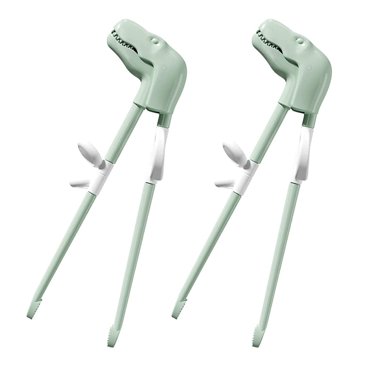 A set of two pairs of children's dinosaur training chopsticks, which can assist in eating and can be reused