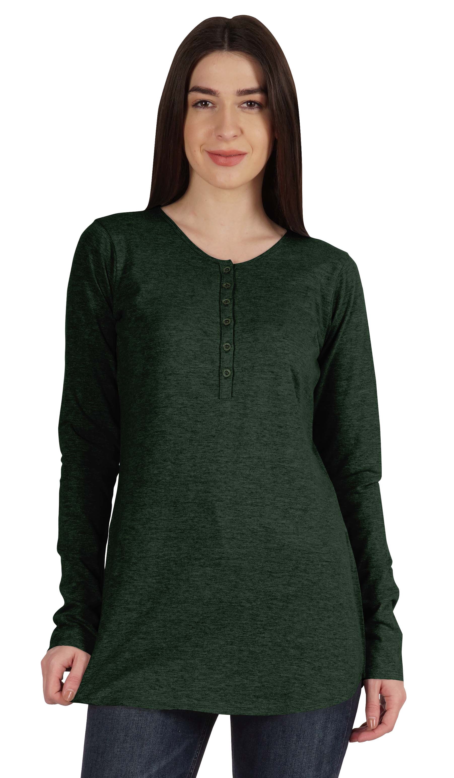 Inkmeso Tshirt With Buttons Jersey Tee Long Sleeve Top For Women