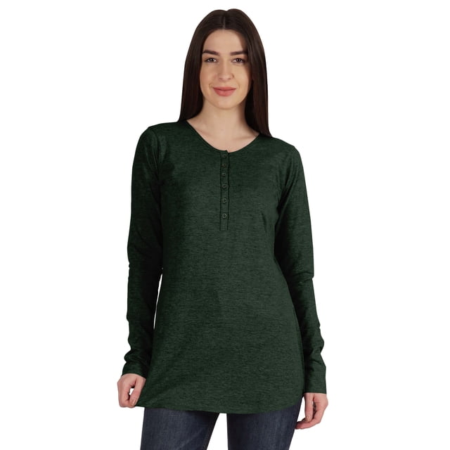 Inkmeso Tshirt With Buttons Jersey Tee Long Sleeve Top For Women