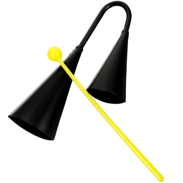 MasteelfCA Metal Cowbells Durable Calling Bell Black Musical Instrument for Outdoor Class Festival (Small Size)