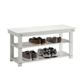 thumbnail image 2 of Convenience Concepts Oxford Utility Mudroom Entryway Bench in White Wood Finish, 2 of 3