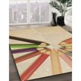thumbnail image 3 of Ahgly Company Tapis d'Intérieur Lavable à la Machine, Carré, Transitionnel, Brun Pâle, Tapis de Zone, 8 Pieds Carré, 3 of 7