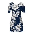 thumbnail image 5 of CHUANK Robes d'Été en Solde Femmes Décontractées Amples Formelles Imprimé Floral Robe de Plage Épaules Dénudées, 5 of 5