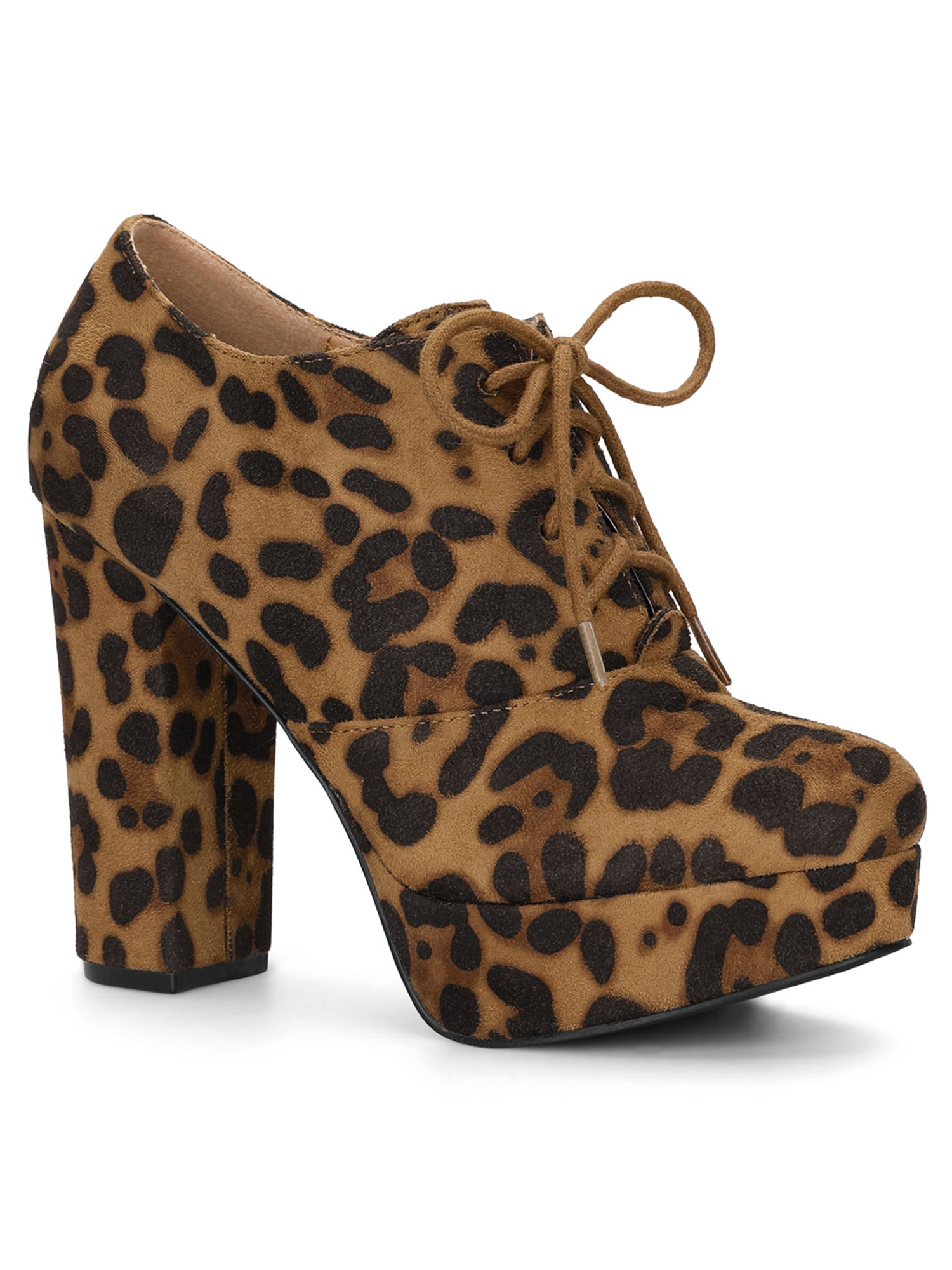 Unique Bargains Women's Platform Block Heel Lace Up Ankle Boots