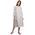 thumbnail image 2 of Moomaya Chemise de Nuit en Coton pour Femmes Imprimée à Col Rond avec Patte de Boutonnage, 2 of 6