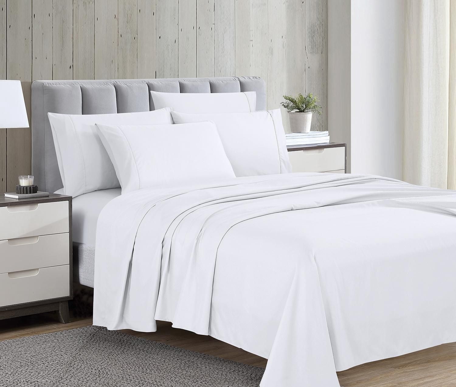 Swift Home Luxury 6-Piece Sheet Set with Extra Pillow Case, Double, White