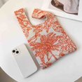 thumbnail image 3 of Women Fashion Hobo Bag Tree Flower Pattern Female Clutch for Gift (Orange), 3 of 10