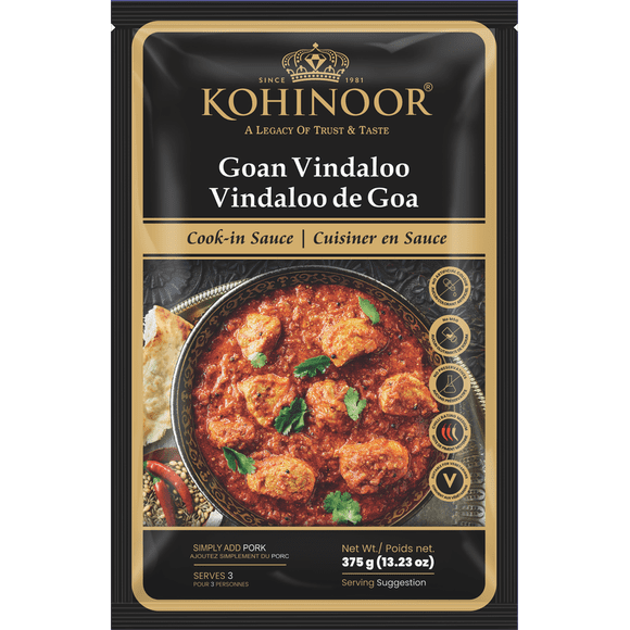 Kohinoor Goan Vindaloo Curry Sauce, 375g (Pack of 1) – Hot & Tangy Vindaloo Paste