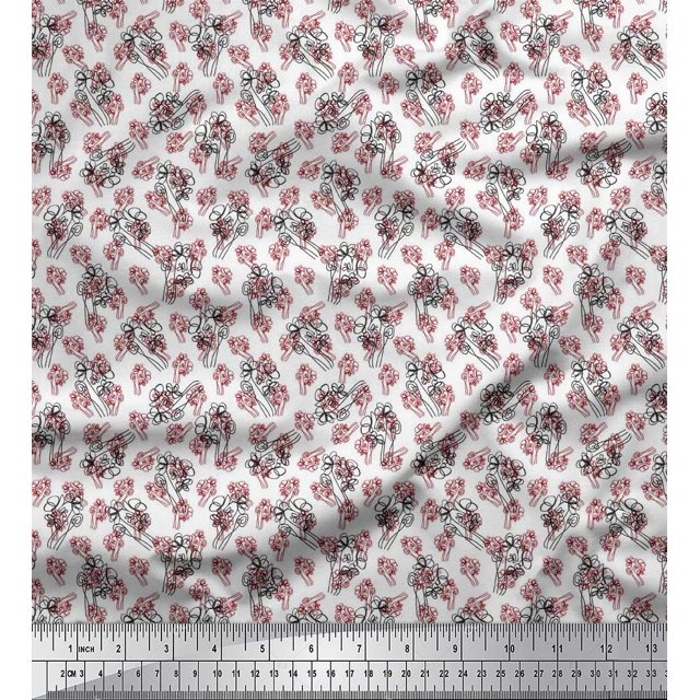 Soimoi Viscose Chiffon Fabric Floral Shirting Print Sewing Fabric Yard 42 Inch Wide