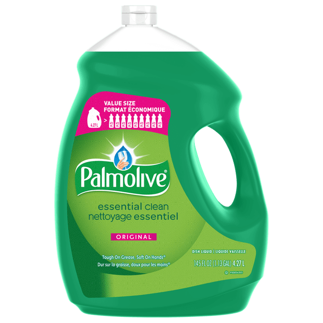 Palmolive Essential Clean Liquid Dish Soap, 4X Grease & Stain Fighting, Original Scent, 4.27 L