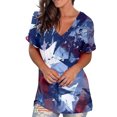 thumbnail image 1 of Birdeem Women Crewneck Print Tees Short Sleeve T Shirt Blouse Loose Tops, 1 of 1