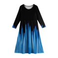 thumbnail image 4 of Teen Girls Tiered Maxi Dress, Solid Color Layered Ruffle Dress with Pockets, Bohemian Style for Party, Photo Shoot, and Holiday. 150Blue, 4 of 4