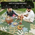 thumbnail image 4 of Outdoor Rug 8x10 ft Outdoor Carpet Camping Mat-Modern Floral & Leaf Rugs Reversible Mat Plastic Straw Rugs for Patio Camping RV Porch Balcony Backyard Picnic Deck Beach Green&Beige, 4 of 7