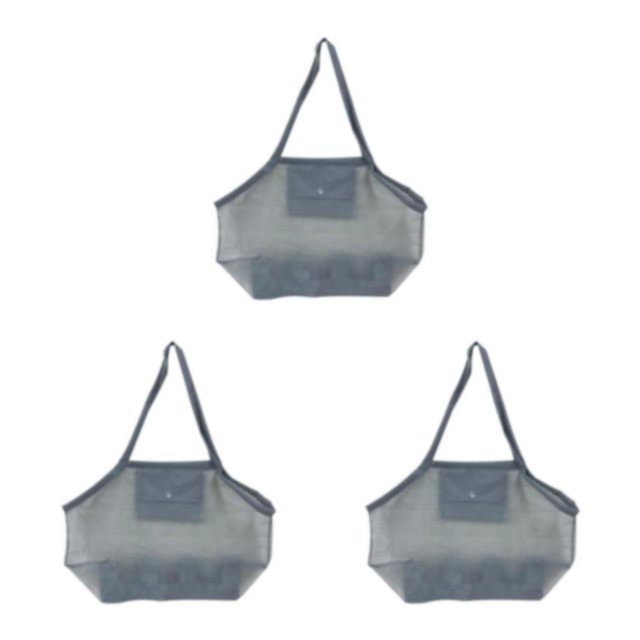 maskred Versatile Beach Toys Bag Durable Mesh Tote for Poolside Adventures Grey Extra Large 3Set