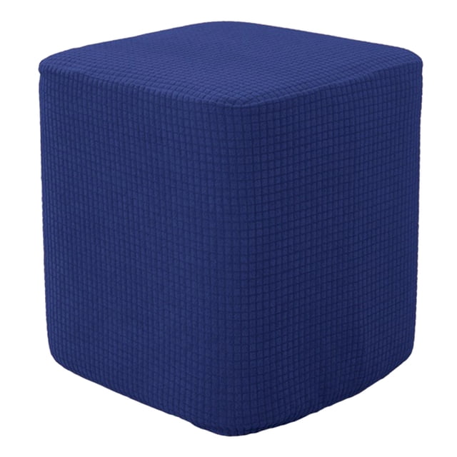 Housses Extensibles pour Repose-Pieds Carrés, Housse Décorative pour Pouf, Protecteur Bleu Foncé