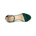 thumbnail image 4 of BLISSFUL STEP Women's Shoes Ankle Strap Block Heel Buckle Open Toe Sandals Green 7, 4 of 7