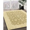 thumbnail image 2 of Ahgly Company Indoor Round Abstract Brown Gold Oriental Area Rugs, 4' Round, 2 of 6