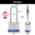 thumbnail image 2 of Master Lock 3LH 1.5 in. Laminated Steel Keyed Padlock with 2 in. Shackle, 2 of 7