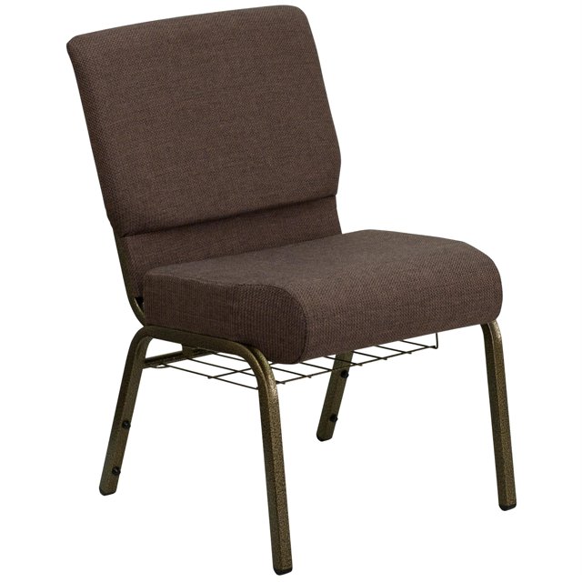Bowery Hill Church Stacking Guest Chair in Brown