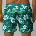 thumbnail image 4 of Swim Trunks for Men, Hawaiian Print Quick-Dry Polyester with Elastic Waistband and Drawstring, UPF 50+, Mesh Lined, 2 Slanted Pockets, 4 of 6