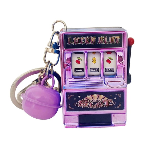 TopLLC Creative Mini Fruit Machine Net Red Play Mixed Use Bag Keychain Pendant Slot Machine Keychain on Clearance