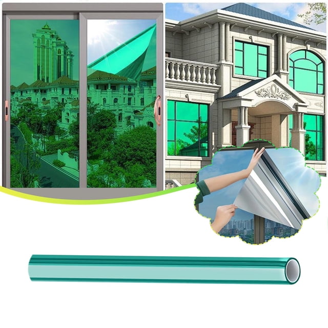 Pellicule pour Fenêtre Unidirectionnelle Bloquant le Soleil et Réfléchissante, Usavan Pellicule pour Fenêtre de Contrôle de Chaleur et d'Intimité, Trousse Complète Sans Adhérence Colle pour Vitres de Maison, Bureau, Voiture